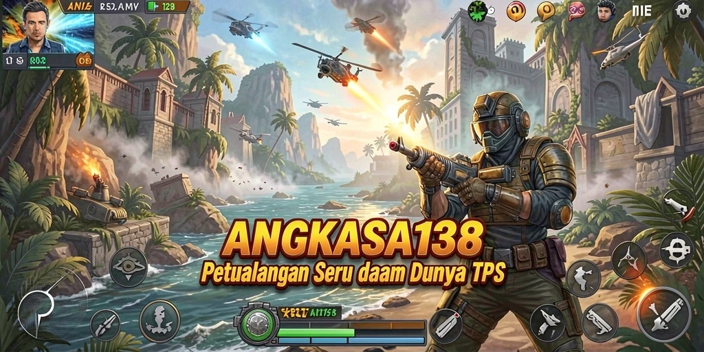 Screenshot menampilkan aksi intens gameplay TPS ANGKASA138.