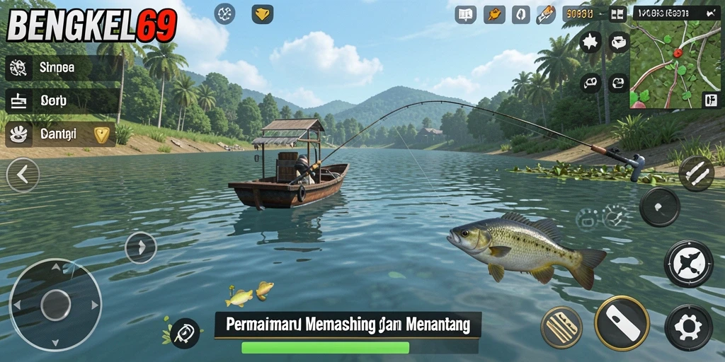 Gameplay memancing di BENGKEL69 yang menegangkan dan mengasyikkan.