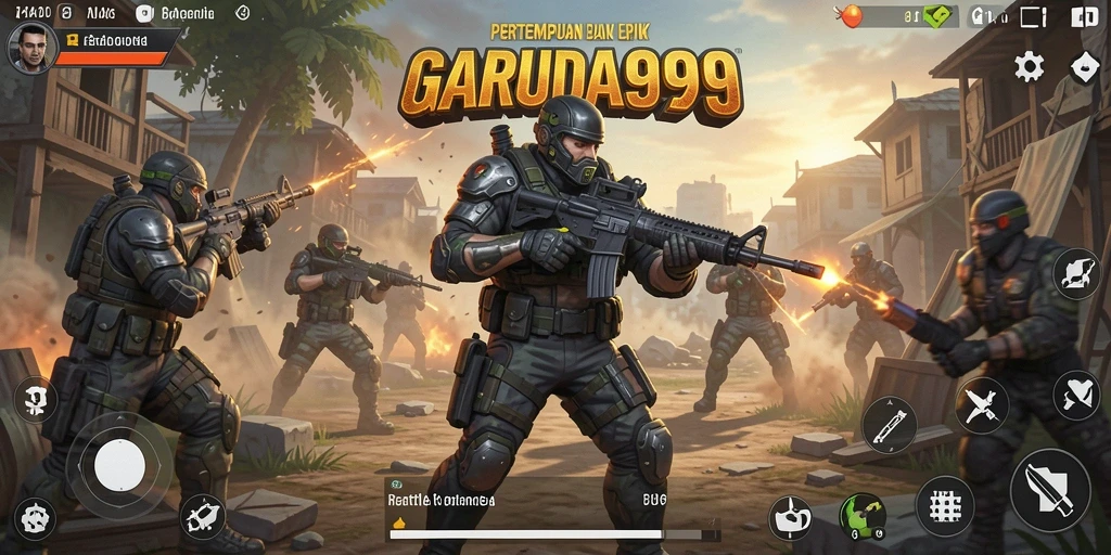 Tampilan gameplay epik dari GARUDA999 di medan perang Battle Royale.
