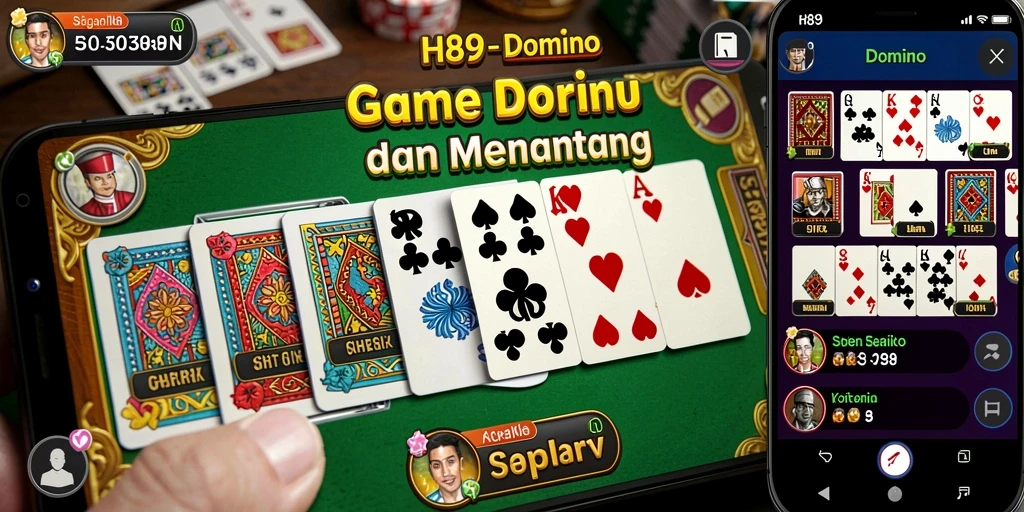 Screenshot H89 menampilkan aksi seru gameplay domino.