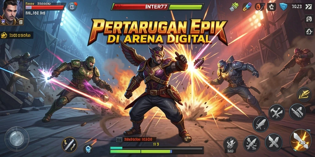 Tampilan aksi intens di <strong>INTER77</strong>, memperlihatkan pertarungan yang mendebarkan.