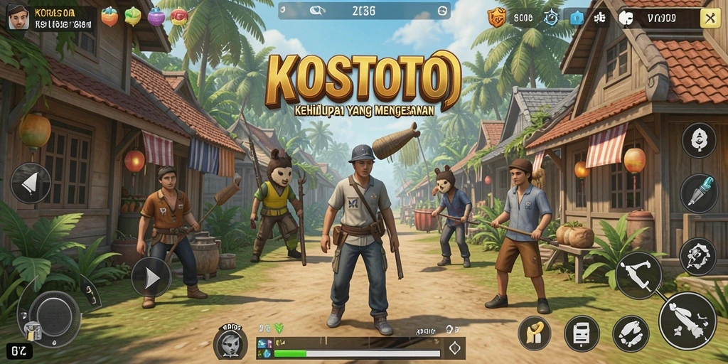 Tampilan gameplay KOSTOTO yang menarik dan interaktif.