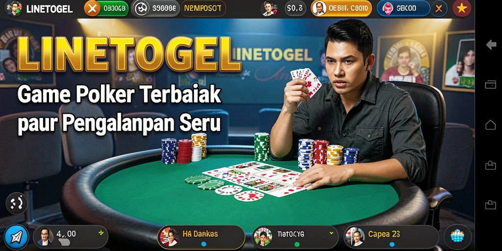 Tampilan gameplay Poker yang seru di LINETOGEL.