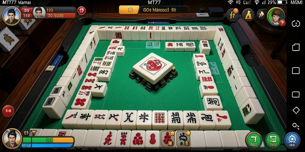 Tampilan gameplay Mahjong yang menegangkan di MT777.
