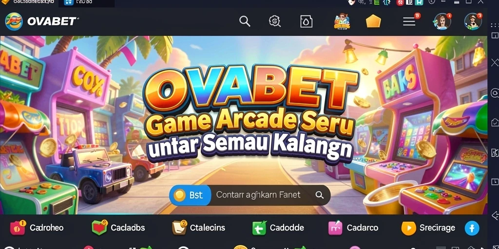 Tangkapan layar utama OVABET menampilkan aksi seru gameplay Arcade.