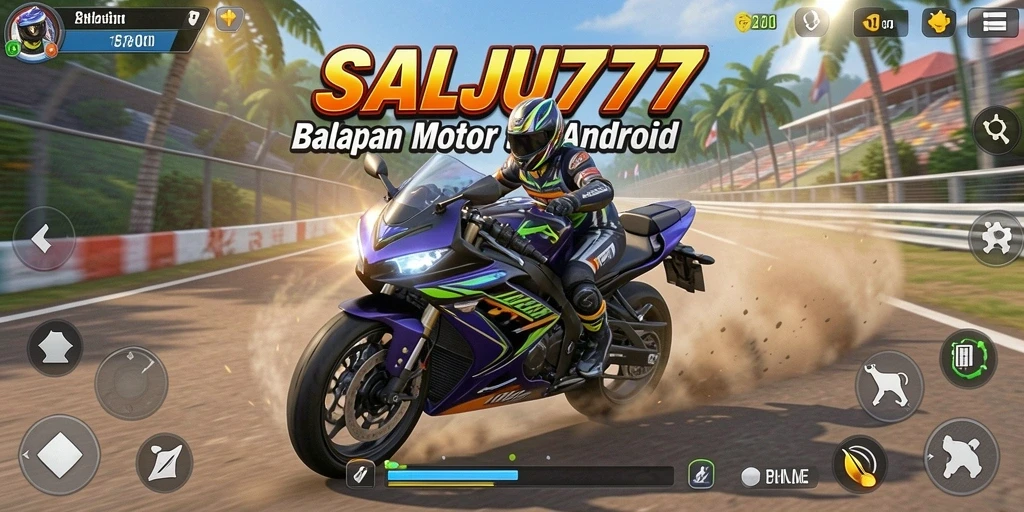 Gameplay SALJU777 yang mendebarkan dengan trek balapan yang menantang.