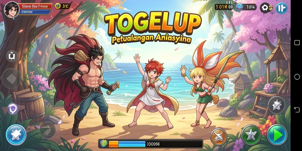 Tangkapan layar TOGELUP yang menunjukkan aksi gameplay Anime yang seru.